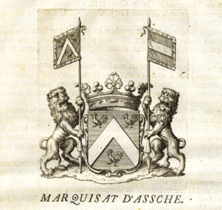 Antique Print-COAT OF ARMS-MARQUISATE OF ASSE-BRABANT-Butkens-1726