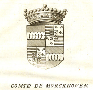 Antique Print-COAT OF ARMS-COUNT OF MORKHOVEN-BRABANT-Butkens-1726