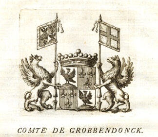 Antique Print-COAT OF ARMS-COUNT OF GROBBENDONK-BRABANT-Butkens-1726
