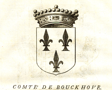 , Antique Print-COAT OF ARMS-COUNT OF ERPS-KWERPS-BOUCKHOVE-BRABANT-Butkens-1726, Pictura Antique Prints