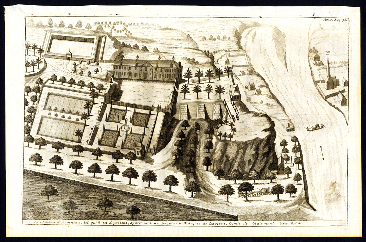 , Antique Print-CASTLE OF ARGENTEAU-MARGRAVE DE LAVERNE-BELGIUM-Butkens-1726, Pictura Antique Prints
