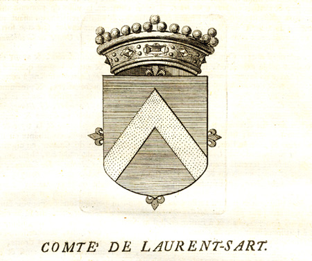 , Antique Print-COAT OF ARMS-COUNT OF SART SAINT LAURENT-BRABANT-Butkens-1726, Pictura Antique Prints