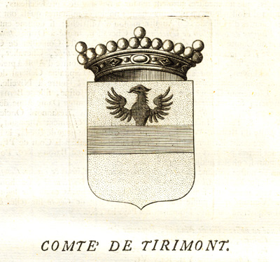 , Antique Print-COAT OF ARMS-COUNT OF TIRIMONT-BRABANT-Butkens-1724, Pictura Antique Prints