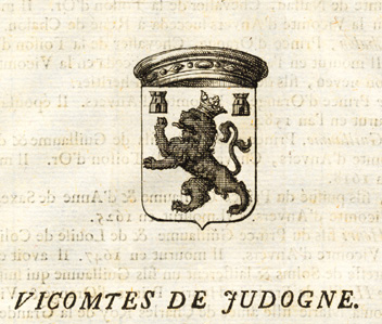 , Antique Print-COAT OF ARMS-VISCOUNT OF JUDOGNE-BRABANT-Butkens-1724, Pictura Antique Prints