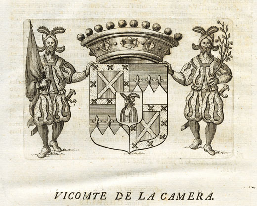 , Antique Print-COAT OF ARMS-VISCOUNT OF LA CAMERA-BRABANT-Butkens-1724, Pictura Antique Prints