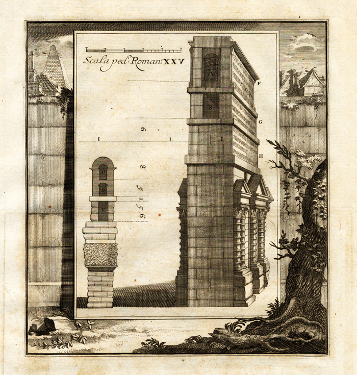 Lb3877 2a 416x437 Antique Print-ROME-SERVIAN WALL-GATE-MEDALLION-CAESAR-ITALY-Halma-1704 - Image 3
