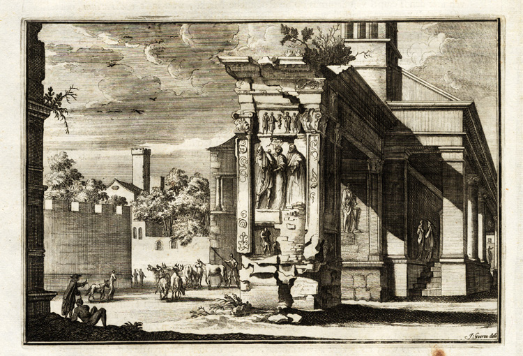 , Antique Print-ROME-ARCH OF EMPEROR SEVERUS-REMAINS-ITALY-Halma-1704, Pictura Antique Prints