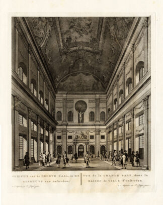 Antique Print-AMSTERDAM-NETHERLANDS-CITY HALL-INTERIOR-Fouquet-1783
