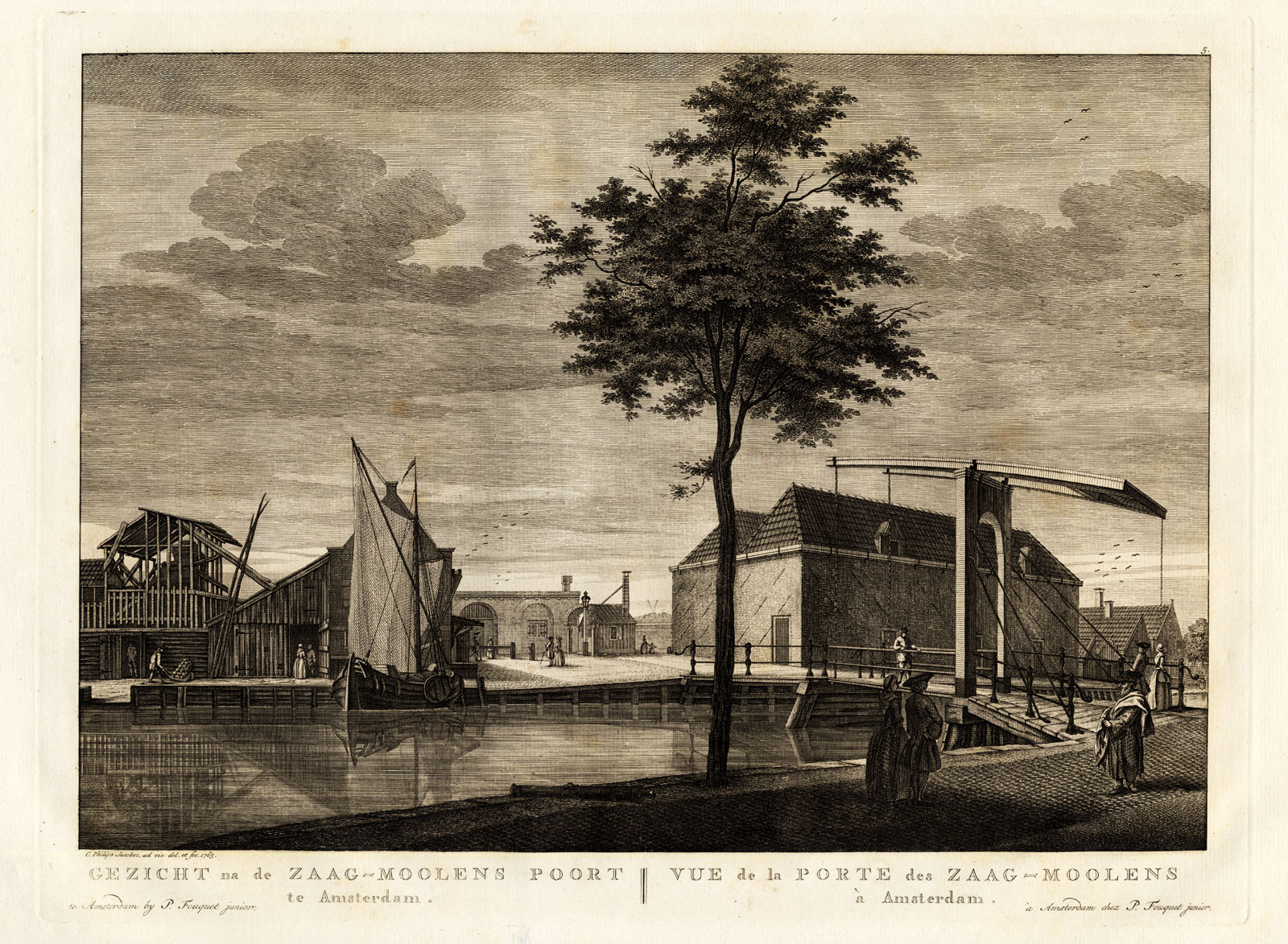 , Antique Print-AMSTERDAM-NETHERLANDS-ZAAGMOLENPOORT-Fouquet-1783, Pictura Antique Prints