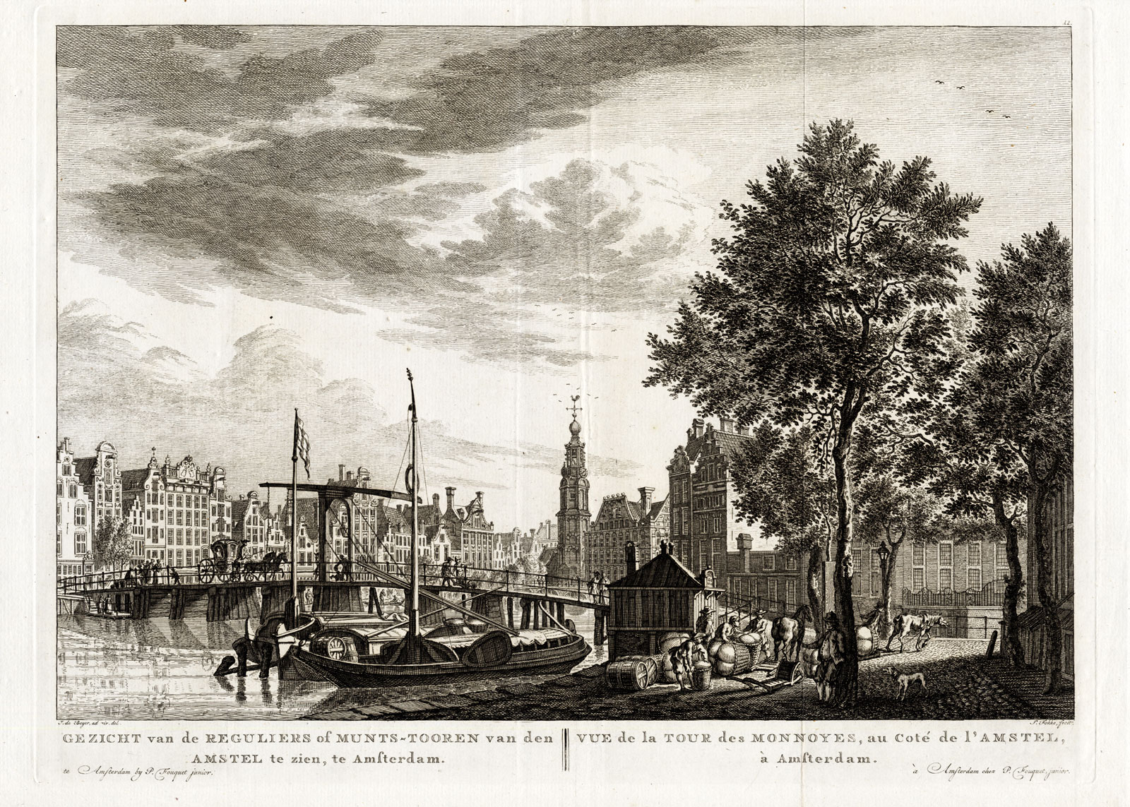 , Antique Print-AMSTERDAM-NETHERLANDS-MUNTTOREN-AMSTEL-REGULIERSTOREN-Fouquet-1783, Pictura Antique Prints