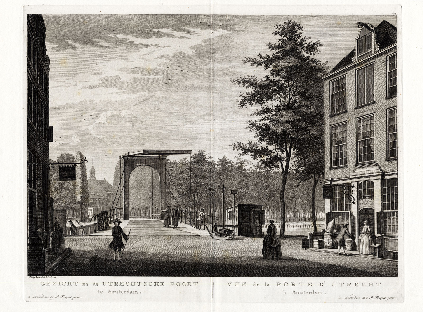 Lb5336 416x307 Antique Print-AMSTERDAM-NETHERLANDS-UTRECHTSE POORT-DRAW BRIDGE-Fouquet-1783