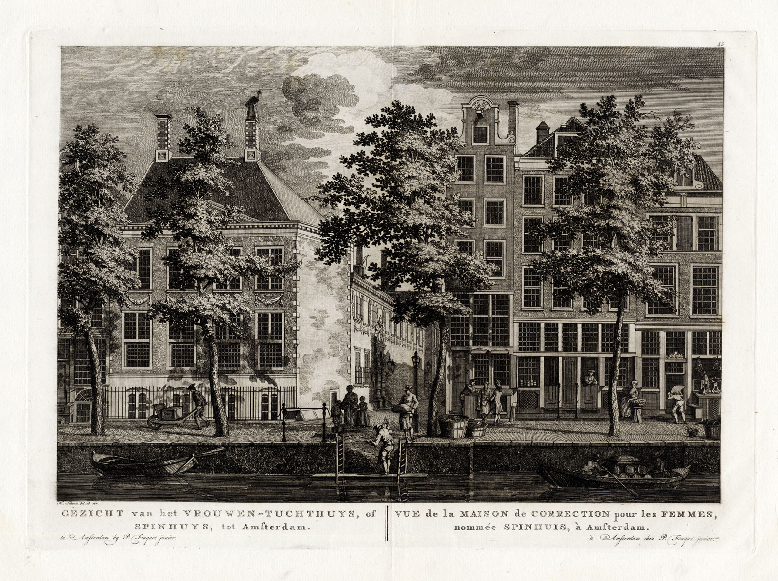 , 2 Antique Prints-AMSTERDAM-NETHERLANDS-WOMEN’S PRISON-TUCHTHUIS-Fouquet-1783, Pictura Antique Prints