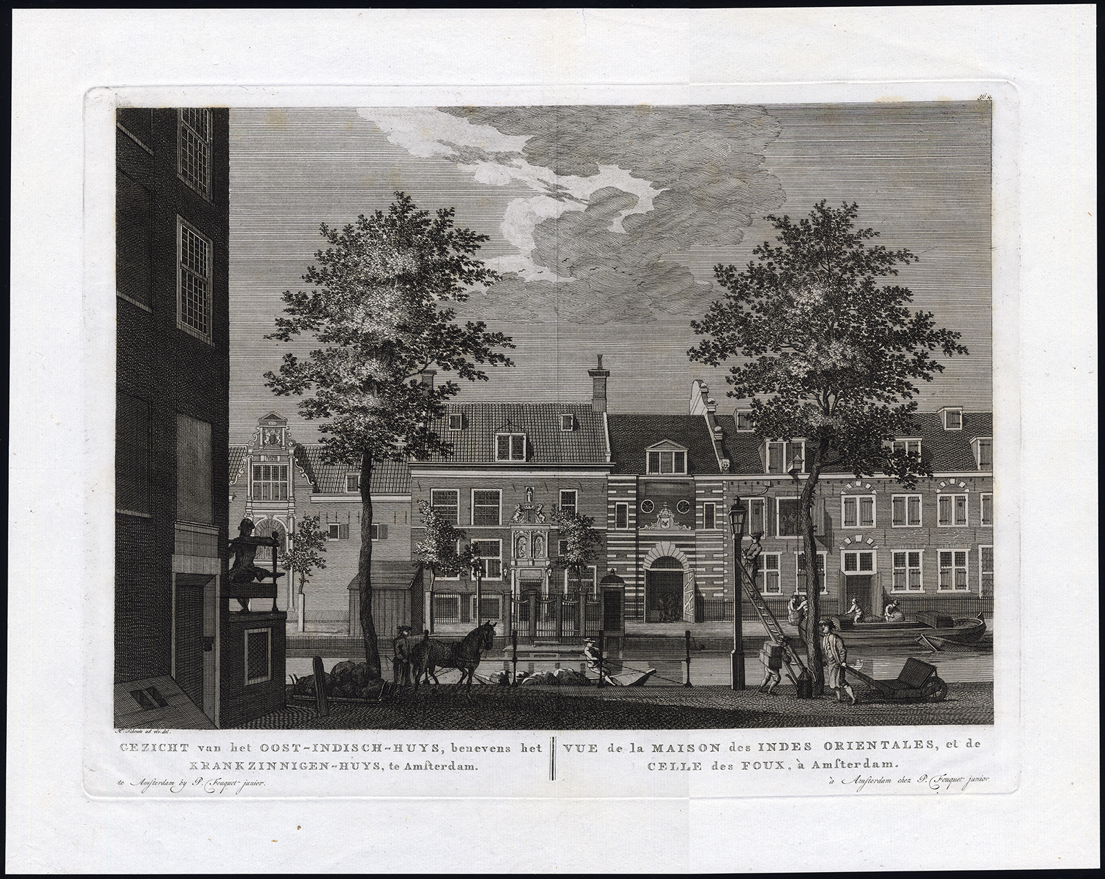 , Antique Print-AMSTERDAM-NETHERLANDS-KRANKZINNIGENHUIS-VOC HOUSE-Fouquet-1783, Pictura Antique Prints