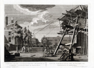 Antique Print-AMSTERDAM-NETHERLANDS-ADMIRALTY WAREHOUSE-SHIPYARD-Fouquet-1783