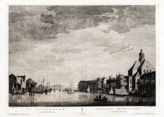 2 Antique Prints-AMSTERDAM-NETHERLANDS-OOSTERKERK-INTERIOR-CHURCH-Fouquet-1783