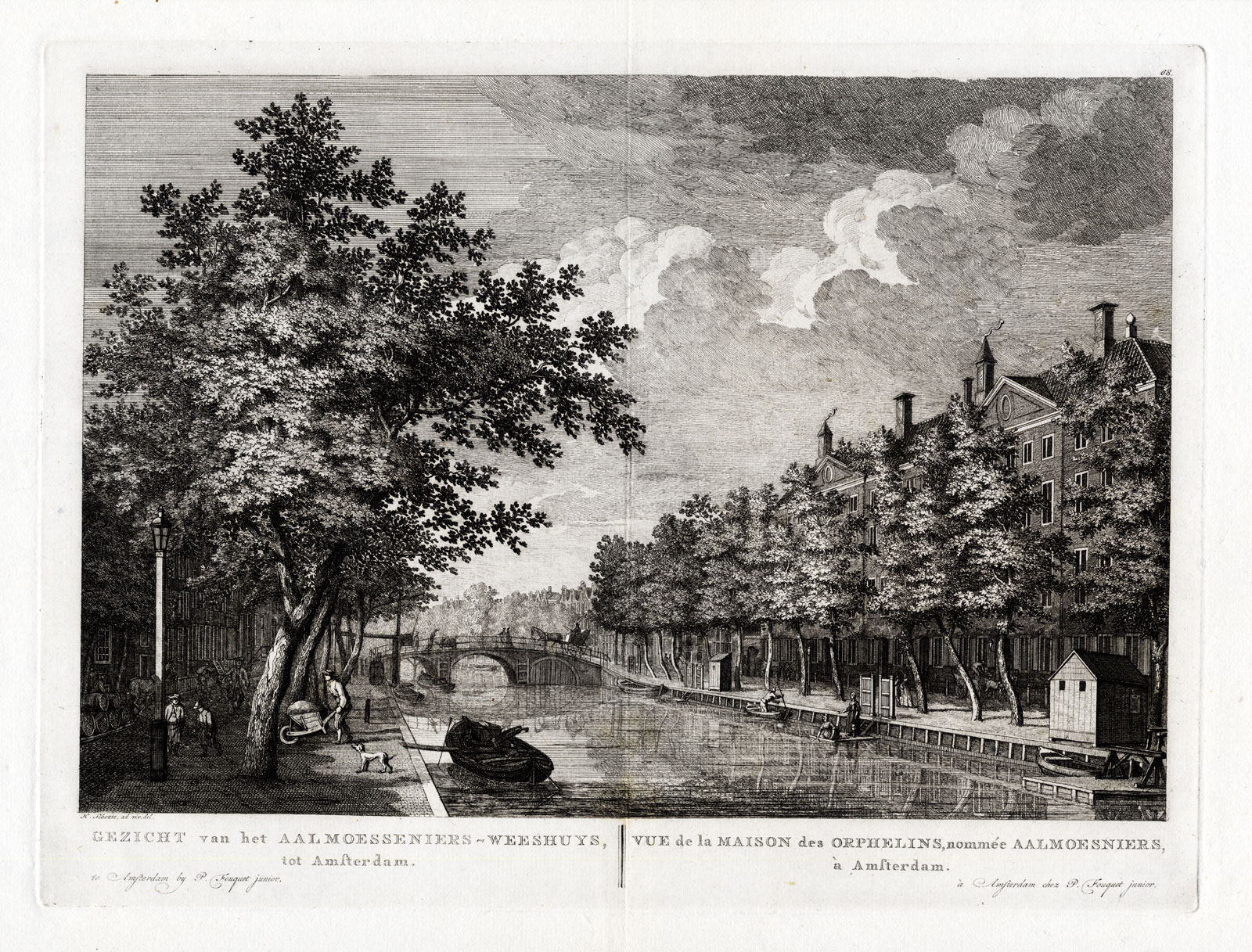 , Antique Print-AMSTERDAM-NETHERLANDS-ALMONER’S ORPHANAGE-CANAL-Fouquet-1783, Pictura Antique Prints