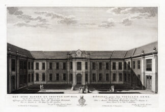 2 Antique Prints-AMSTERDAM-NETHERLANDS-OLD MEN AND WOMEN'S HOME-Fouquet-1783