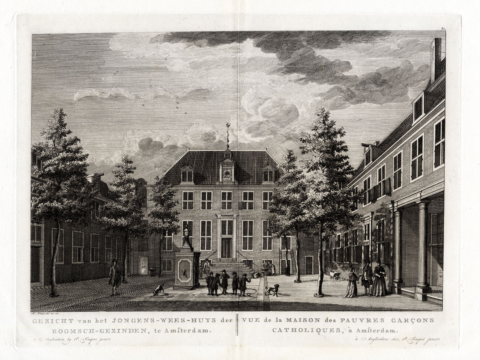 , Antique Print-AMSTERDAM-NETHERLANDS-CATHOLIC BOY’S ORPHANAGE-Fouquet-1783, Pictura Antique Prints