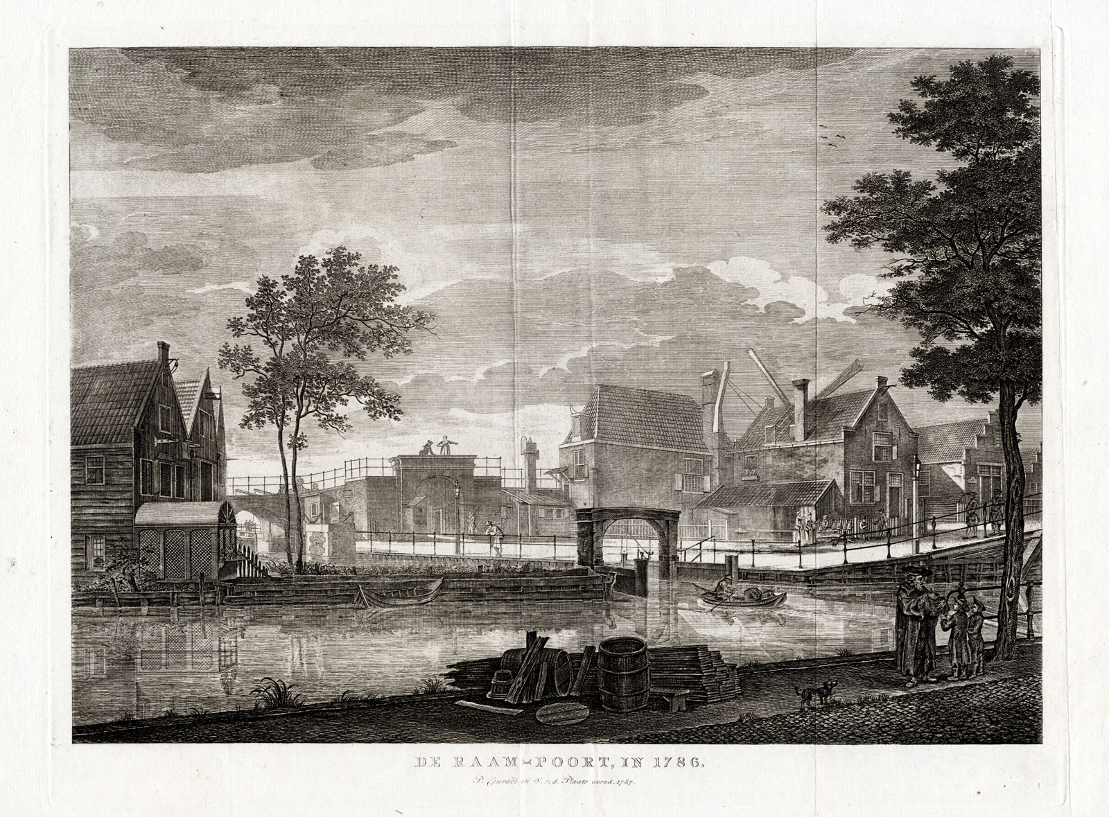 , Antique Print-AMSTERDAM-NETHERLANDS-RAAMPOORT-VIEW-Fouquet-1783, Pictura Antique Prints