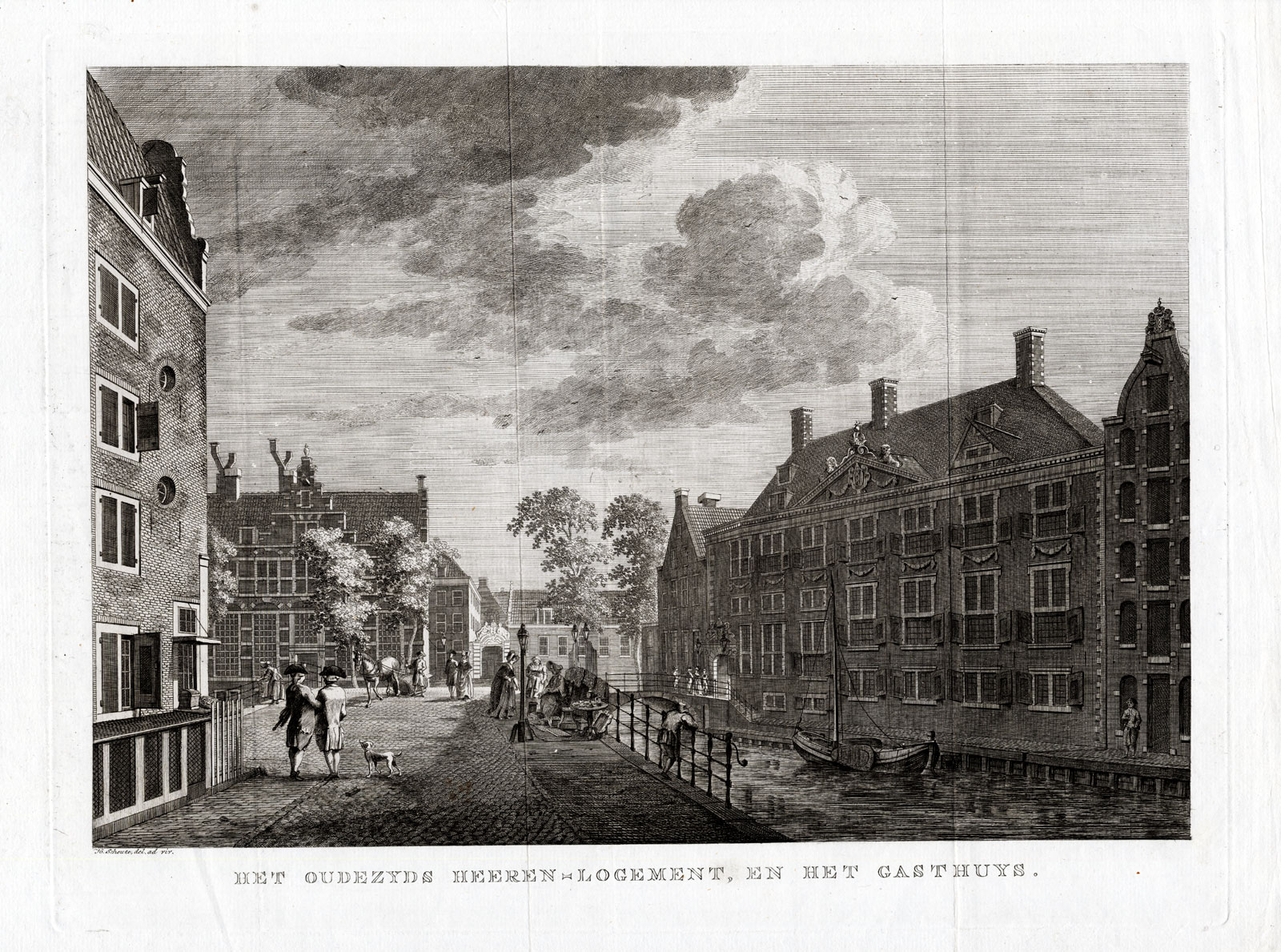 , Antique Print-AMSTERDAM-NETHERLANDS-OUDEZIJDS HERENLOGEMENT-HOSTEL-Fouquet-1783, Pictura Antique Prints