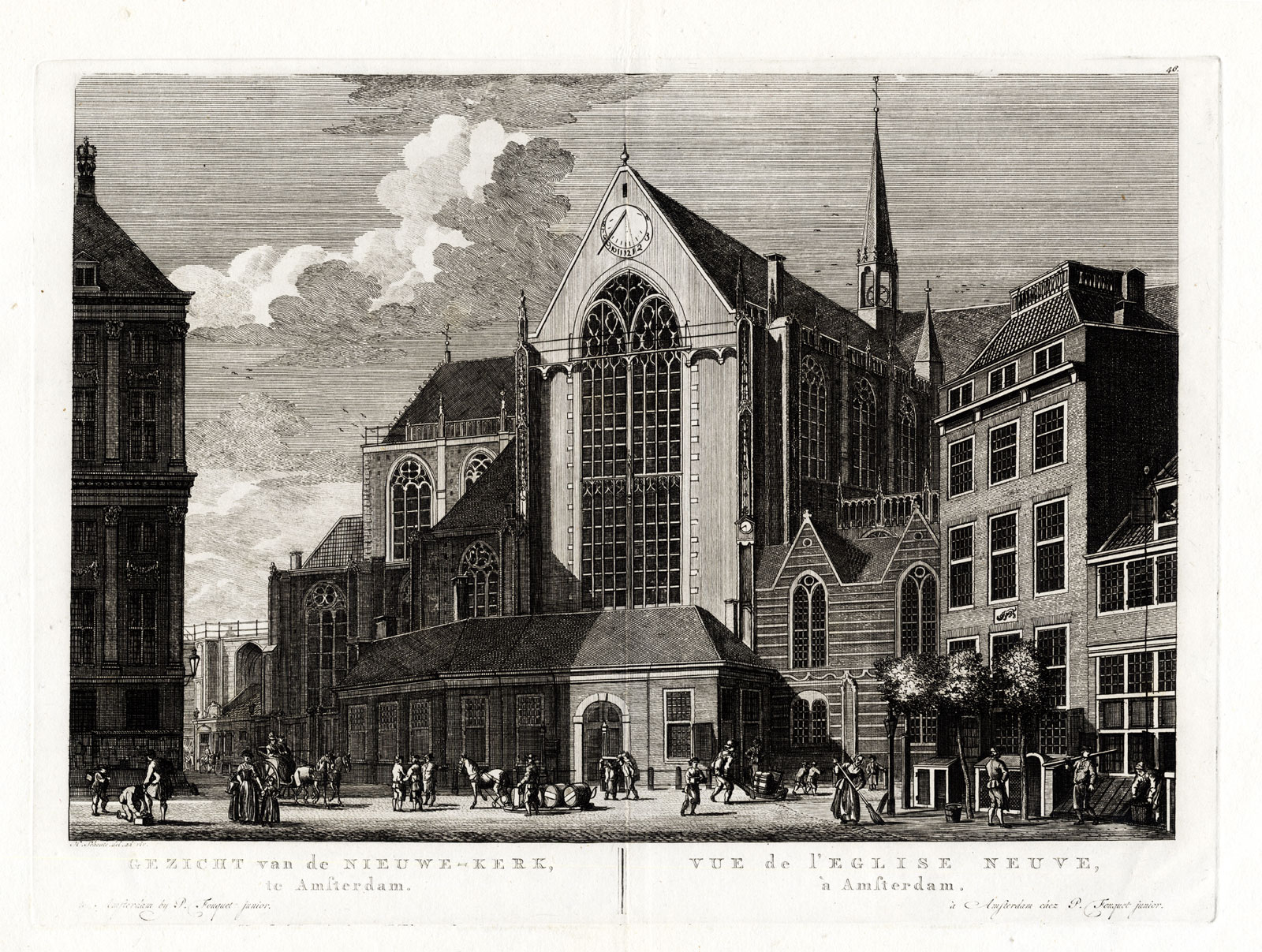 , Antique Print-AMSTERDAM-NETHERLANDS-NIEUWE KERK-NEW CHURCH-Fouquet-1783, Pictura Antique Prints