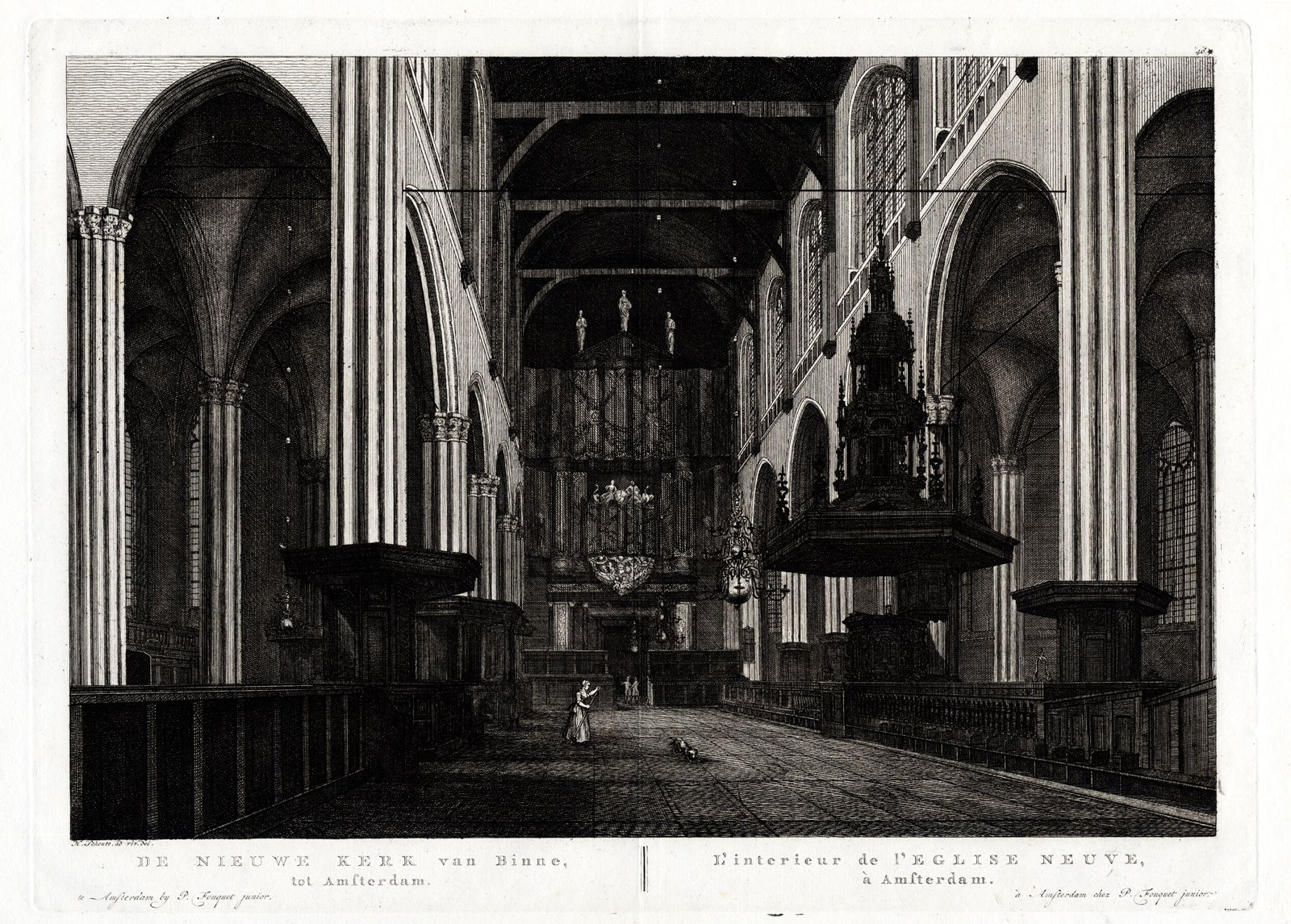 , Antique Print-AMSTERDAM-NETHERLANDS-NIEUWE KERK-NEW CHURCH-ORGAN-Fouquet-1783, Pictura Antique Prints