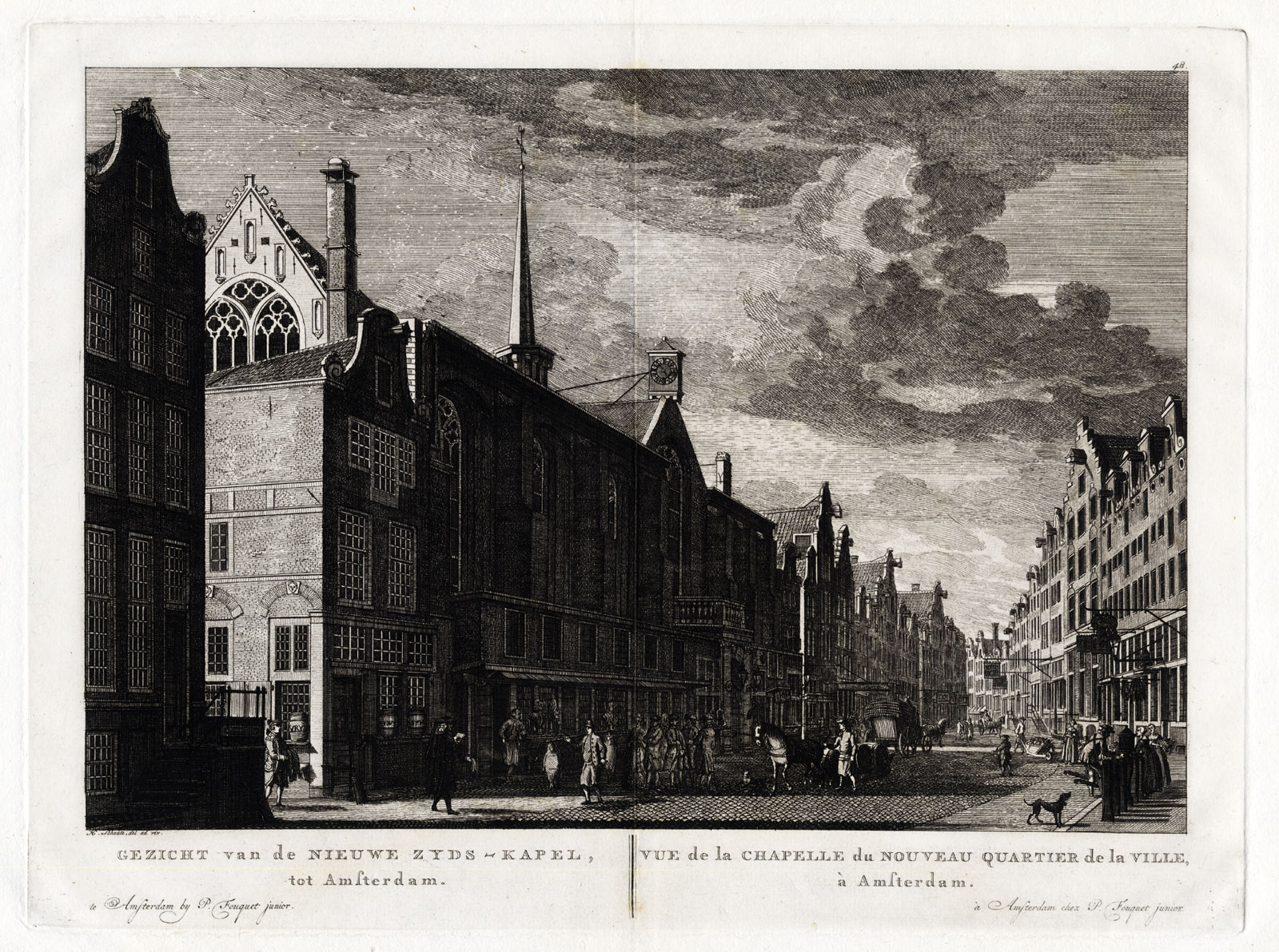 , Antique Print-AMSTERDAM-NETHERLANDS-NIEUWEZIJDS KAPEL-CHURCH-Fouquet-1783, Pictura Antique Prints