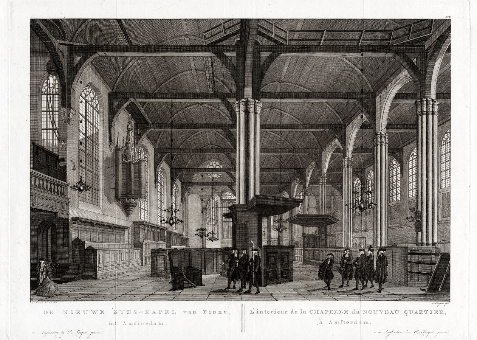 , Antique Print-AMSTERDAM-NETHERLANDS-NIEUWEZIJDS KAPEL-INTERIOR-Fouquet-1783, Pictura Antique Prints