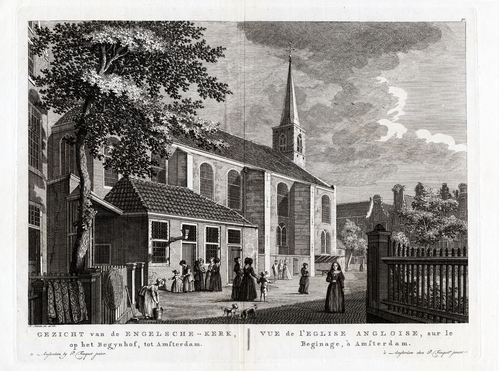, Antique Print-AMSTERDAM-NETHERLANDS-NIEUWEZIJDS KAPEL-INTERIOR-Fouquet-1783, Pictura Antique Prints