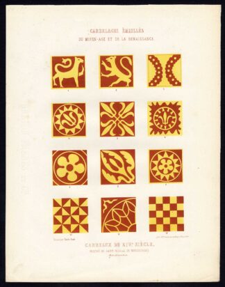 Antique Print-ENAMEL TILES-SAINT NICOLAS-ROUVROY LES MERLES-Ame-Jardeaux-1857