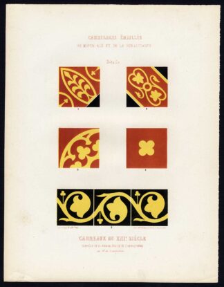 Antique Print-ENAMEL TILES-SAINT DENIS-VIRGIN'S CHAPEL-FRANCE-Ame-Jardeaux-1857