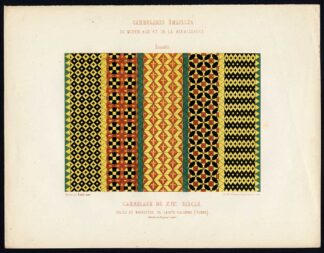 Antique Print-ENAMEL TILES-CHURCH-SAINTE COLOMBE-DESIGN-FRANCE-Ame-Jardeaux-1857