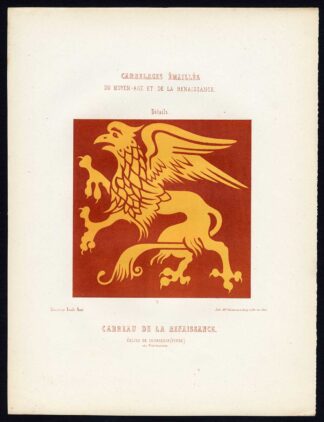 Antique Print-ENAMEL TILES-CHURCH-COURCEAUX-RENAISSANCE-FRANCE-Ame-Jardeaux-1857
