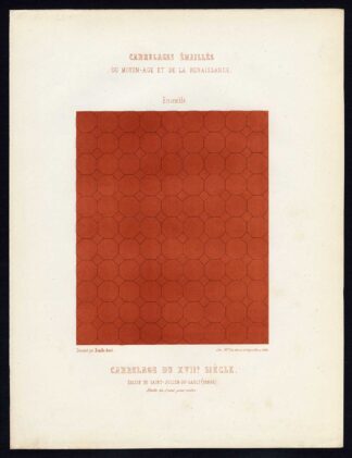 Antique Print-ENAMEL TILES-CHURCH-SAINT JULIEN DU SAULT-FRANCE-Ame-Jardeaux-1857