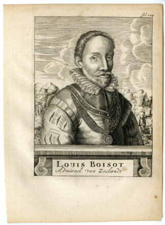 Antique Print-DUTCH NAVY-ADMIRAL-LOUIS BOISOT-PORTRAIT-Van den Bosch-1683