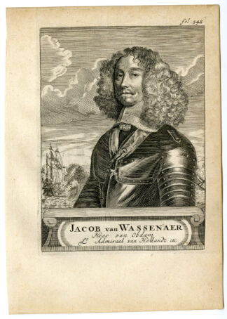 Antique Print-JACOB VAN WASSENAER-OBDAM-ADMIRAL-DUTCH NAVY-Van den Bosch-1683