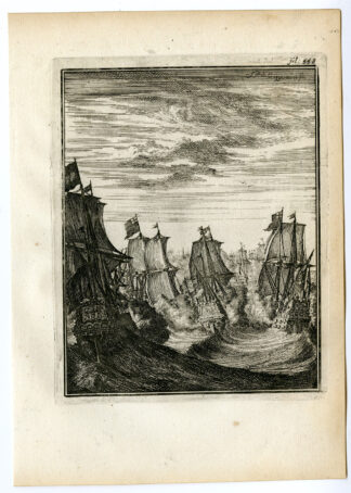 Antique Print-NAVAL BATTLE-SHIPS-DUTCH-SWEDISH-Van den Bosch-Padtbrugge-1683