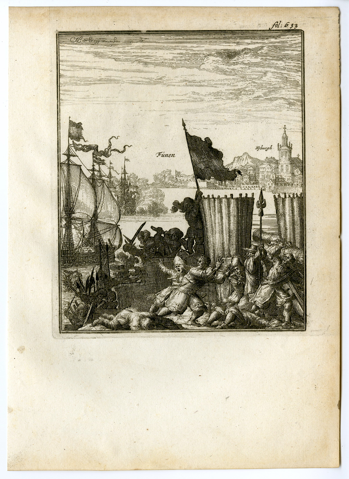 , Antique Print-NYBORG-DE RUYTER-SWEDISH-DANISH-ARMY-Van den Bosch-Padtbrugge-1683, Pictura Antique Prints