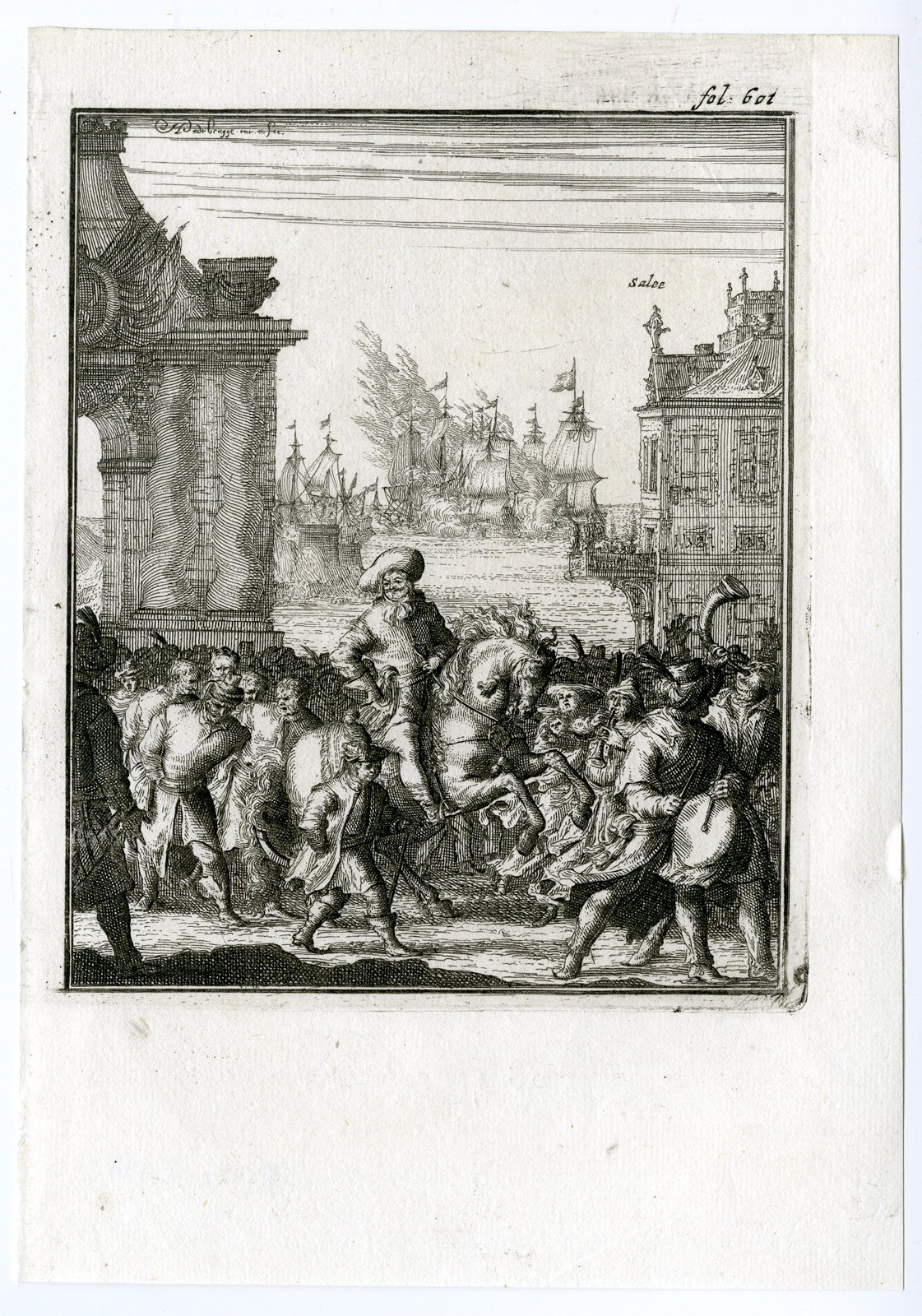 , Antique Print-MICHEL DE RUYTER-SALE-MOROCCO-HERO-Van den Bosch-Padtbrugge-1683, Pictura Antique Prints