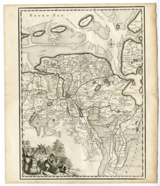Antique Map-GRONINGEN-DRENTHE-Halma-1725