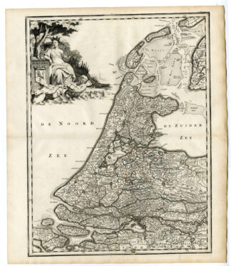 Antique Map-HOLLAND-Halma-1725