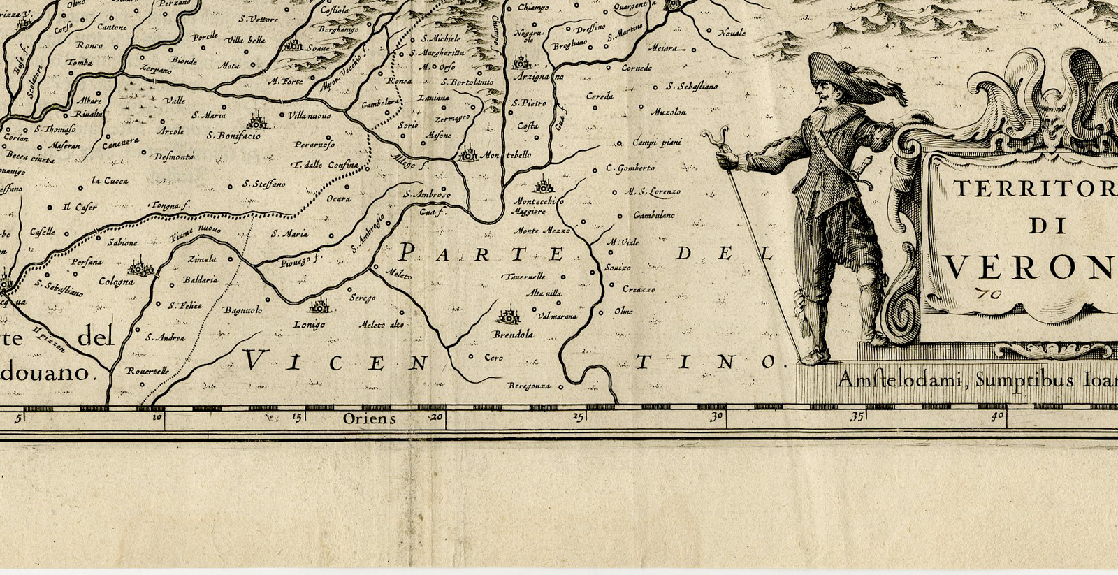 , Antique Map-ITALY-VERONA-GARDA-Hondius-Janssonius-1636, Pictura Antique Prints