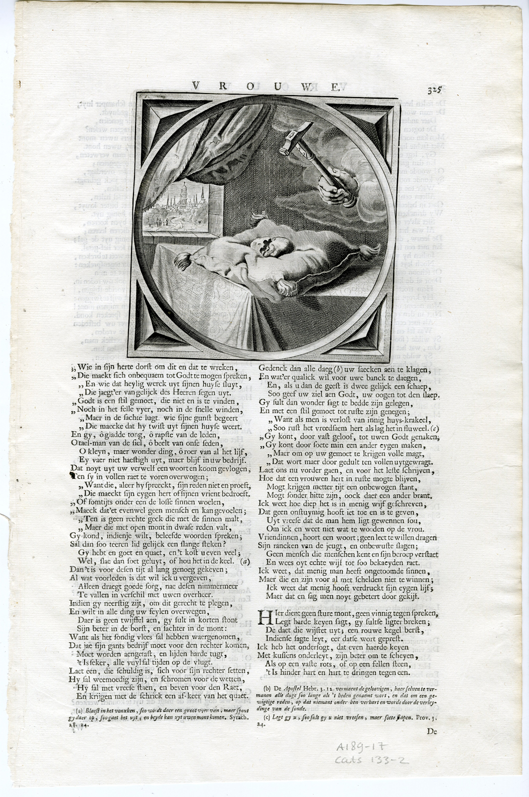 , Antique Satire Print-MARRIAGE-HUSBAND-WIFE-STONE-HAMMER-Cats-1655, Pictura Antique Prints