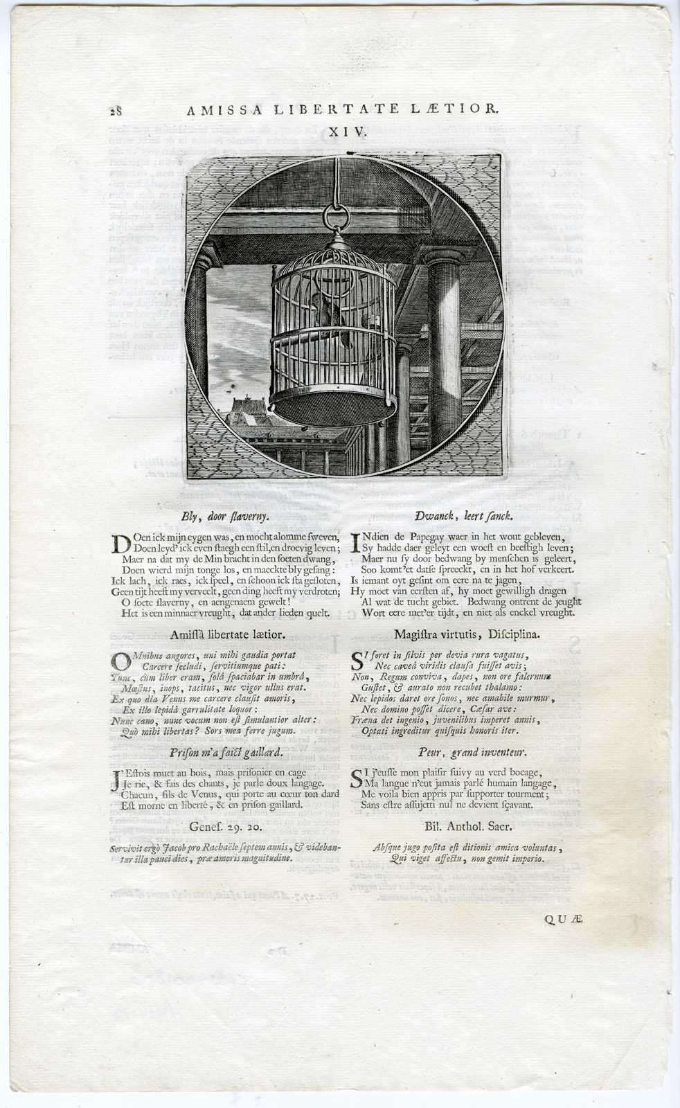 , Antique Print-LOVE-SLAVERY-Venne-Jacob Cats-1655, Pictura Antique Prints