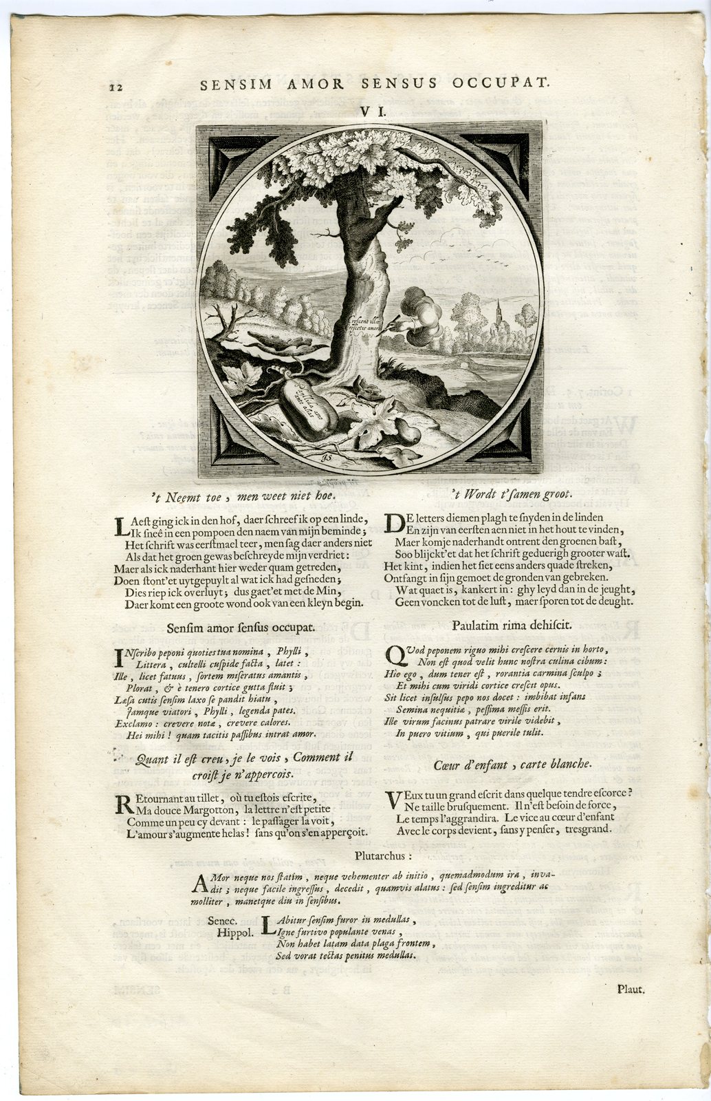 Pco 14985 416x644 Antique Print-TREE CARVING-LOVE-Venne-Jacob Cats-1655 - Image 2