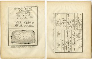 2 Antique Prints-INSCRIPTIONS-MOUNT SINAI-SUEZ-EGYPT-Niebuhr-1776