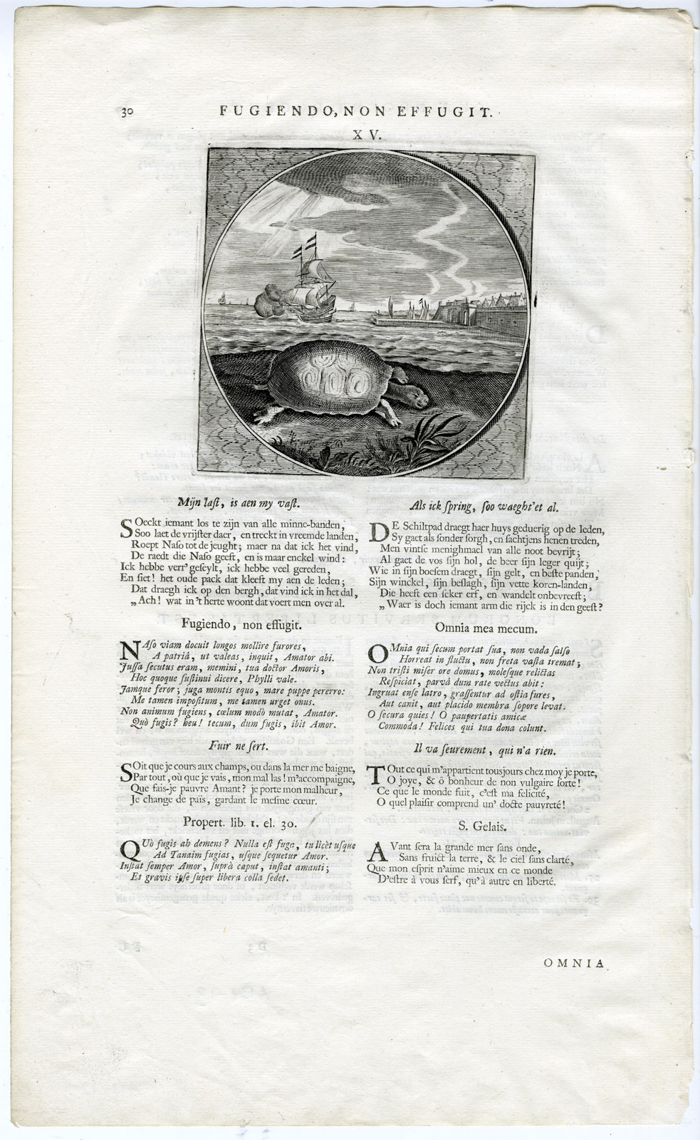 , Antique Print-TURTLE-LOAD-SHIP-Venne-Jacob Cats-1655, Pictura Antique Prints