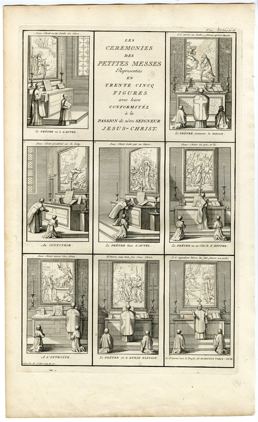 , 4 Antique Prints-MASS-PRIEST-ROMAN CATHOLIC-Picart-1727, Pictura Antique Prints