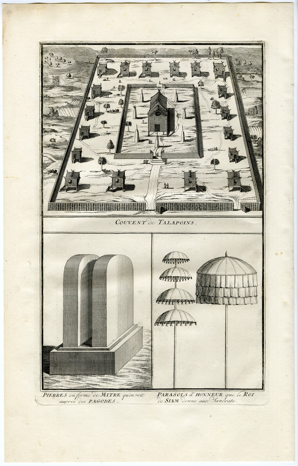 , Antique Print-THAILAND-SIAM-PARASOL-CONVENT-Picart-1727, Pictura Antique Prints