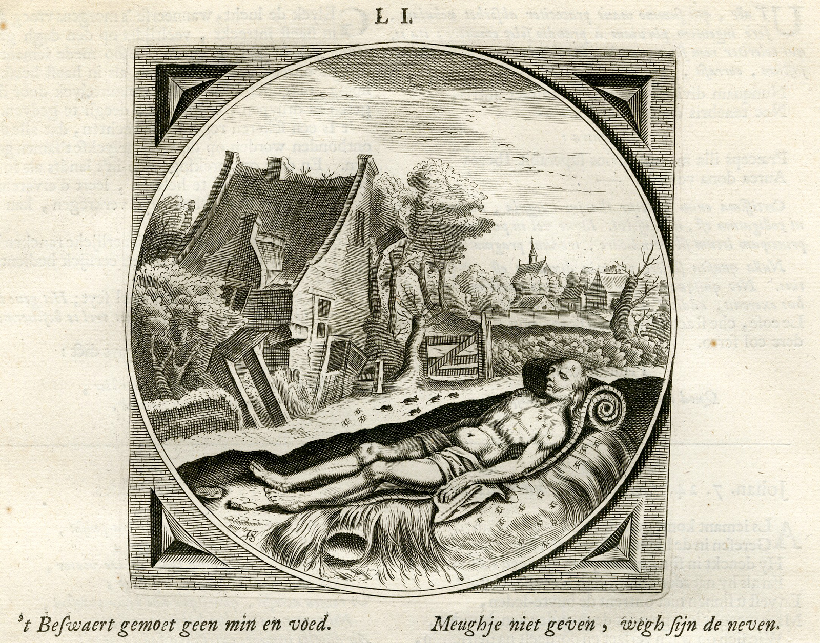 , Antique Print-PROVERB-DEATH-DESTRUCTION-Jacob Cats-1655, Pictura Antique Prints